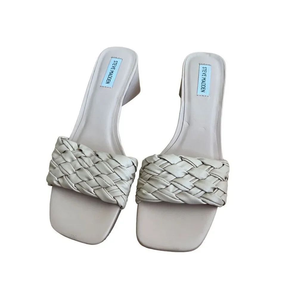 Steve Madden Women's Cream Slip-On Heels Size 9.5
